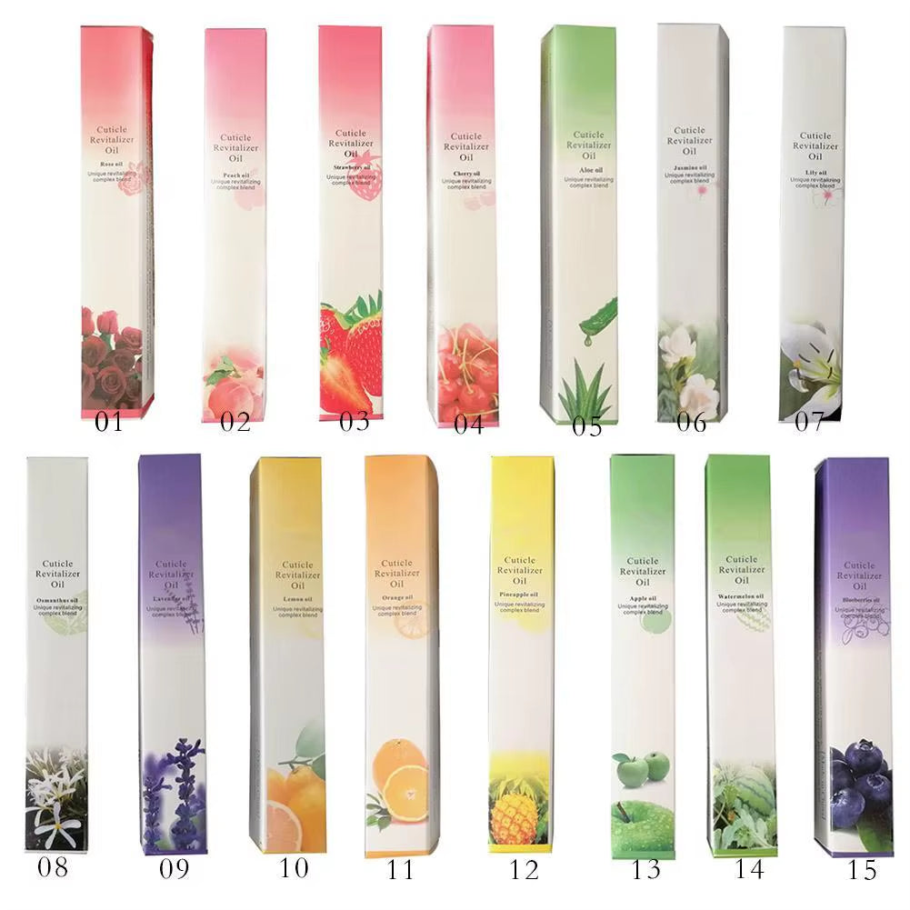 15Colors Fragrance Cuticle Oil for Nails Cuticle Oil Pen Nail Nutrition Oil Moist Repair Nail Care Pen for Nail Growth Treatment
