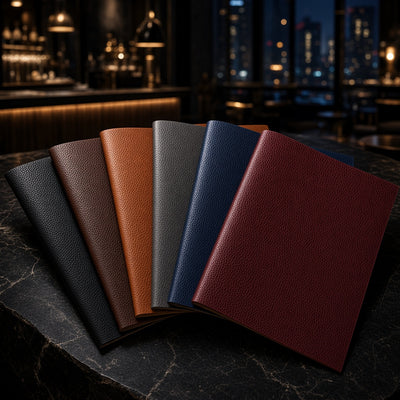Color sheets fanned on the counter